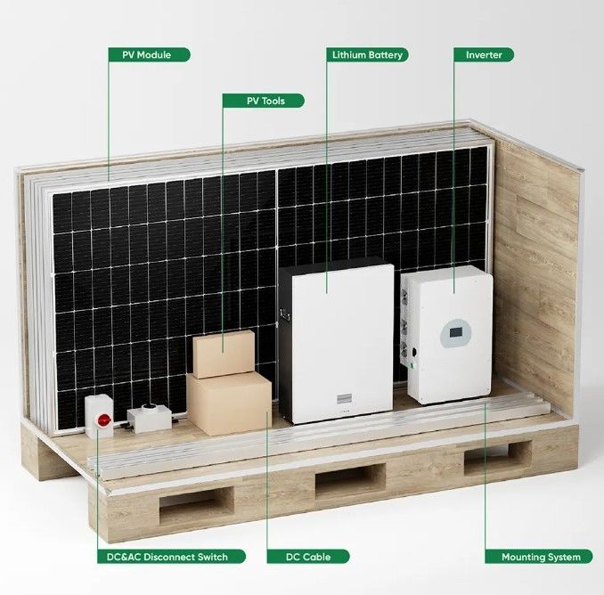 Système complet d'énergie solaire hybride 3 phase 5Kw 8Kw 10Kw 48V Système d'alimentation solaire hybride hors réseau Pour la maison
