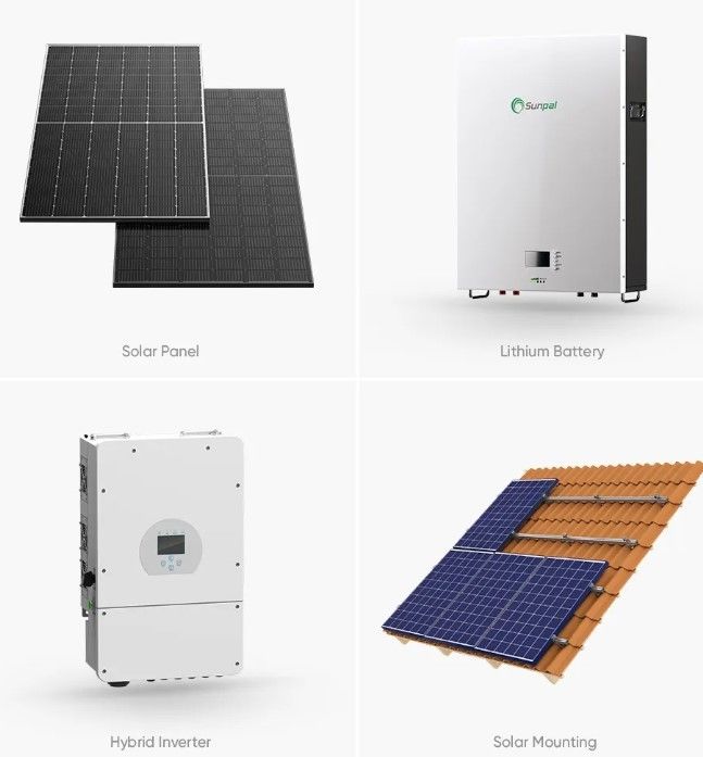 Stockage Système d'énergie solaire de 10000W 120v 240v Split Phase 8KW 10KW 20KW 30KW 50KW Système d'énergie solaire 10 Kw Hybride