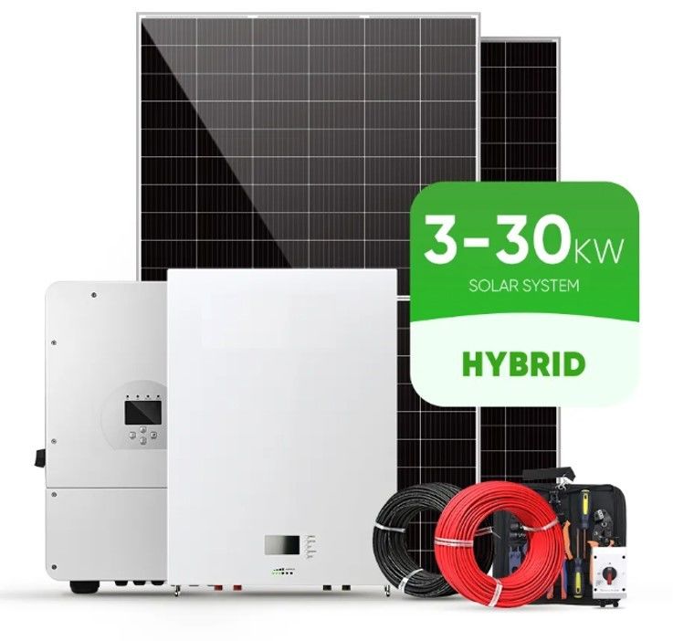 Stockage Système d'énergie solaire de 10000W 120v 240v Split Phase 8KW 10KW 20KW 30KW 50KW Système d'énergie solaire 10 Kw Hybride